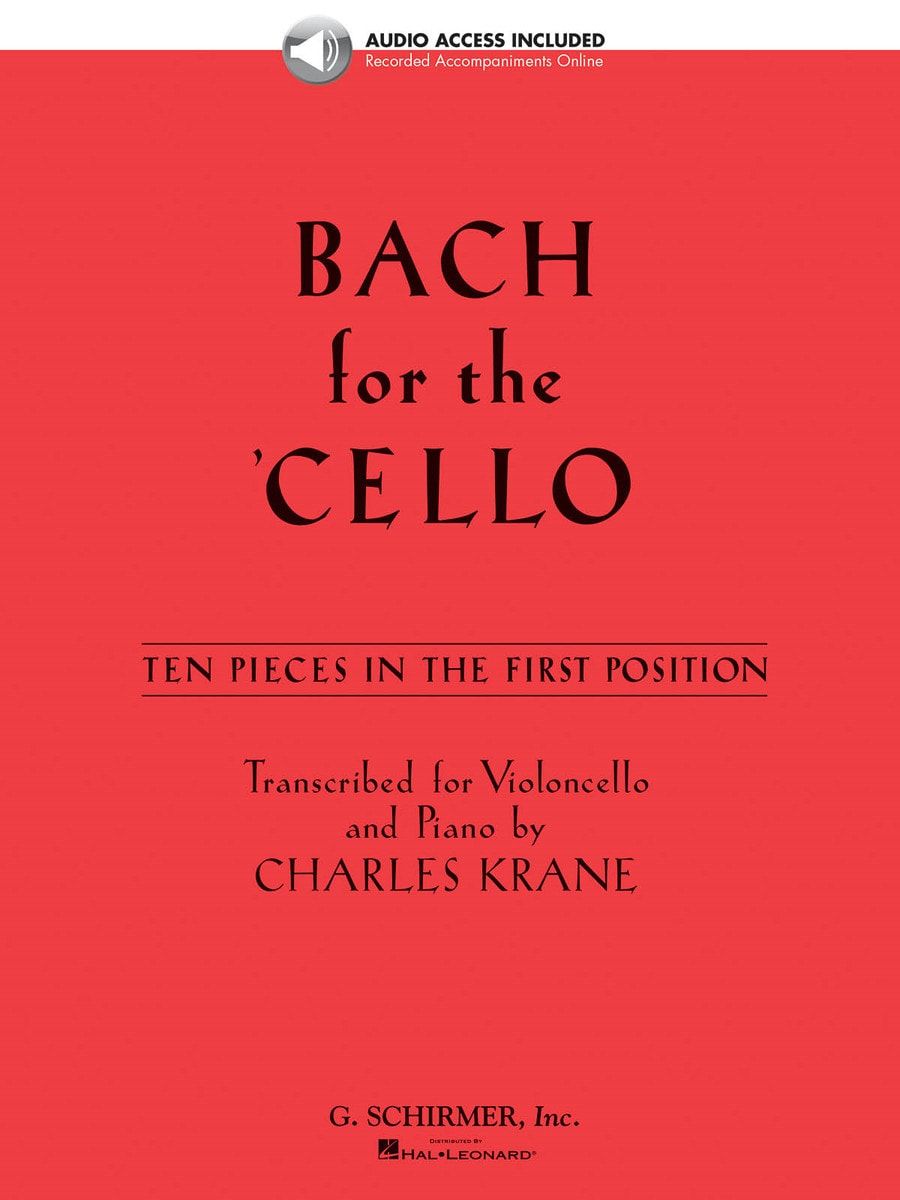 Bach For The Cello - 10 Easy Pieces In 1st Position published by Schirmer (Book/Online Audio)