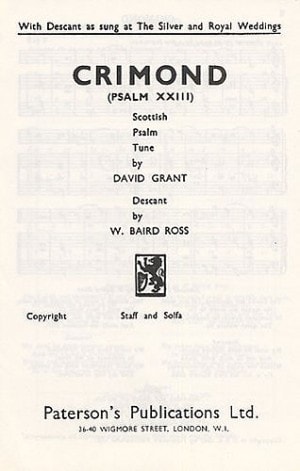 Grant: The Lord Is My Shepherd (Crimond) SATB published by Paterson