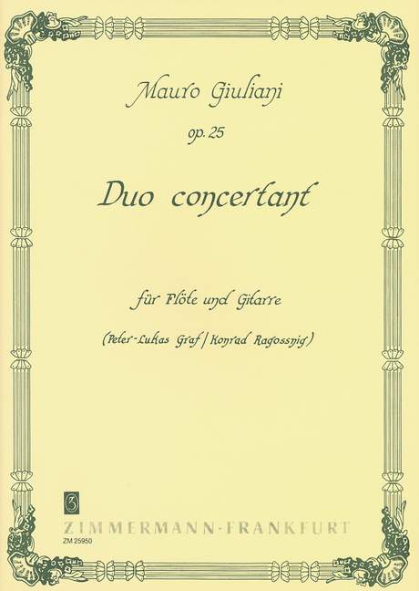 Giuliani: Duo concertant Opus 25 for Flute & Guitar published by Zimermann