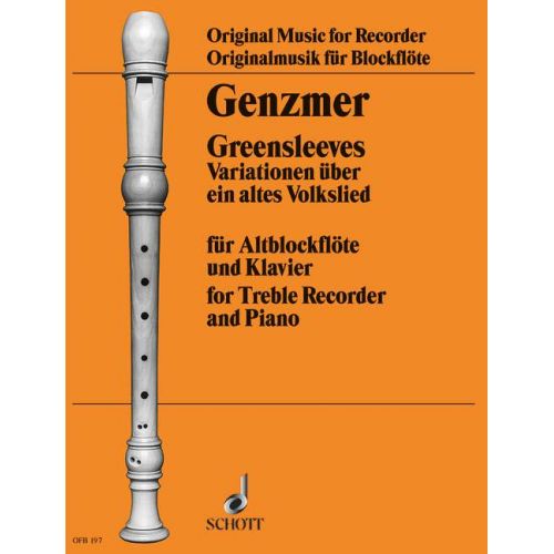 Genzmer: Greensleeves for Treble Recorder published by Schott