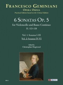Geminiani: 6 Sonatas Opus 5 for Cello Volume 2 published by UT Orpheus