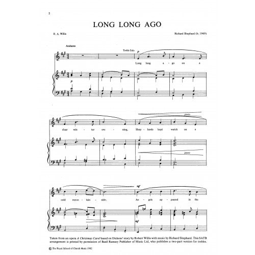 Shephard: Long, Long Ago SATB published by RSCM