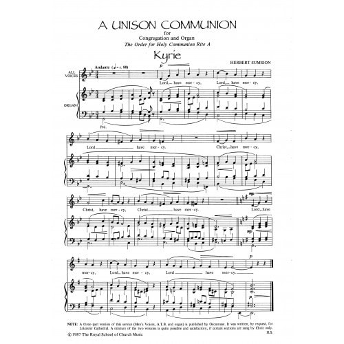 Sumsion: A Unison Communion (Full Music) published by RSCM