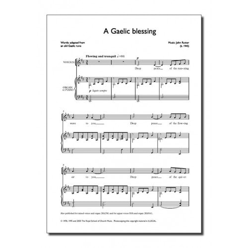 Rutter: Gaelic Blessing (Unison) published by RSCM