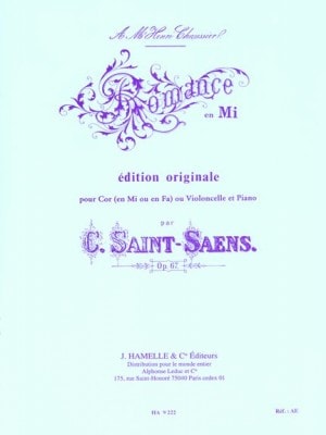 Saint-Saens: Romance Opus 67 for French Horn or Cello published by Hamelle