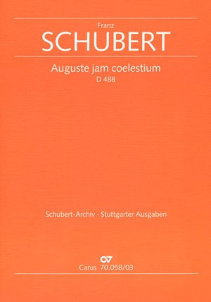 Schubert: Auguste jam coelestium D488 published by Carus  - Vocal Score