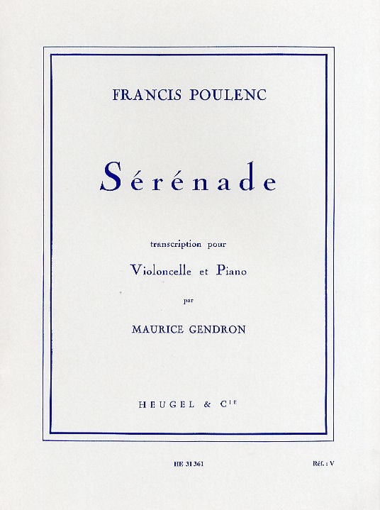 Poulenc: Serenade for Cello published by Heugel