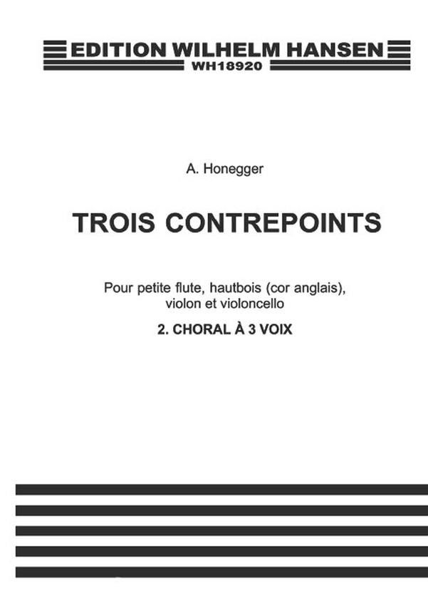 Honegger: Trois Contrepoints No 2 for Cor Anglais, Violin and Cello published by Hansen