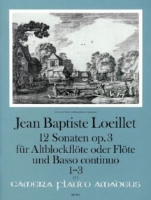 Loeillet: 12 Sonatas Opus 3 Volume 1 (1-3) for Treble Recorder published by Amadeus