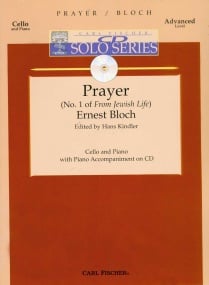 Bloch: Prayer from Jewish Life for Cello published by Carl Fischer (Book & CD)