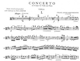 Hoffmeister: Concerto in D for Viola published by IMC