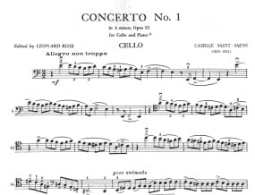 Saint-Saen: Cello Concerto No 1 in A minor Opus 33 published by IMC