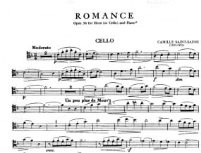Saint-Saens: Romance Opus 67 for French Horn or Cello published by IMC
