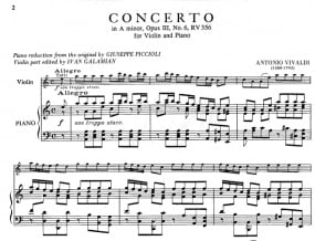 Vivaldi: Concerto in A Minor Opus 3/6 RV356 for Violin published by IMC