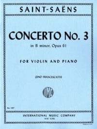 Saint-Saens: Concerto No. 3 in B minor Opus 61 for Violin published by IMC