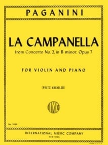 Paganini: La Campanella Opus 7 for Violin published by IMC