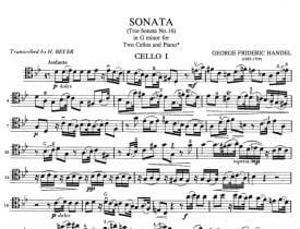 Handel: Sonata in G minor Opus 2/8 for 2 Cellos & Piano published by IMC