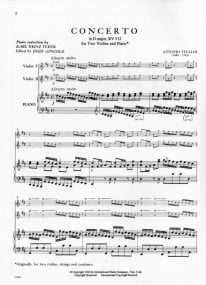 Vivaldi: Concerto in D Major RV512 for two violins & piano published by IMC