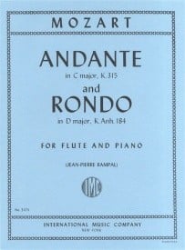Mozart: Andante in C Maj K315 and Rondo in D Maj K184 for Flute published by IMC