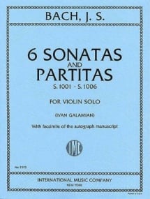 Bach: 6 Sonatas and Partitas for Violin published by IMC