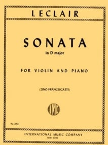 Leclair: Sonata in D for Violin published by IMC