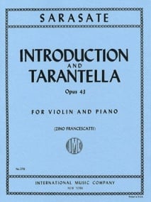 Sarasate: Introduction and Tarantella Opus 43 for Violin published by IMC