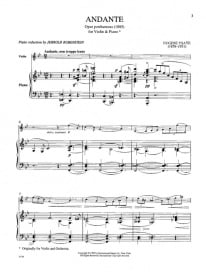 Ysae: Andante (1885) op.posth for Violin published by IMC