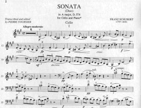 Schubert: Sonata (duo) in A D574 for Cello published by IMC
