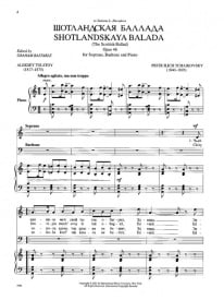 Tchaikovsky: Scottish Ballad Opus 46 for Soprano, Baritone and Piano published by IMC