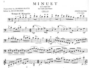 Haydn: Minuet from Sonata in C for Cello published by IMC
