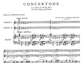 Mozart: Concertone in C major K.190 (K.186e) for 2 Violins published by IMC