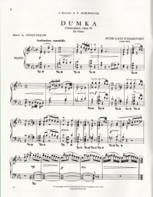 Tchaikovsky: Dumka Concertpiece Opus 59 for Piano published by IMC