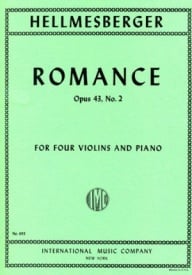 Hellmesberger: Romance Opus 43/2 for 4 Violins & Piano published by IMC