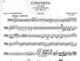 Haydn: Concerto No 2 in D for Cello published by IMC