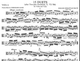 Bach: 15 Duets for Violin & Viola published by IMC