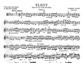 Faure: Elegy Opus 24 for Viola published by IMC