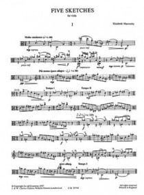 Maconchy: Five Sketches For Viola Solo published by Chester