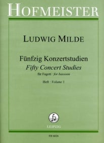 Milde: 50 Concert Studies Opus 26 Volume 1 for Bassoon published by Hofmeister