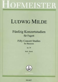 Milde: 50 Concert Studies Opus 26 Volume 2 for Bassoon published by Hofmeister