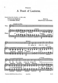 Bantock: Feast Of Lanterns for Low Voice published by Novello