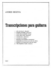 Segovia Transcripciones Para Guitarra published by UME