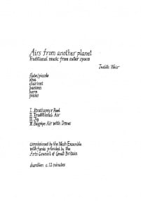 Weir: Airs From Another Planet for Wind Quintet published by Novello - Set of Parts