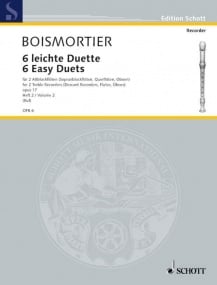Boismortier: Six Easy Duets Vol 2 for two treble recorders published by Schott