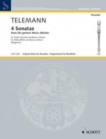 Telemann: 4 Sonatas for Treble Recorder published by Schott
