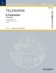 Telemann: 6 Fantasies for Treble Recorder published by Schott