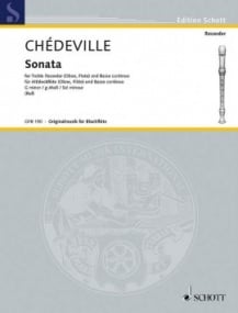 Chedeville: Sonata in G Minor Opus 10/9 for Treble Recorder published by Schott
