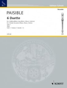Paisible: Six Duets Volume 1 for Treble Recorders published by Schott