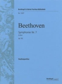 Beethoven: Symphony No 7 in A Opus 92 (Study Score) published by Breitkopf