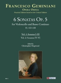 Geminiani: 6 Sonatas Opus 5 for Cello Volume 1 published by UT Orpheus