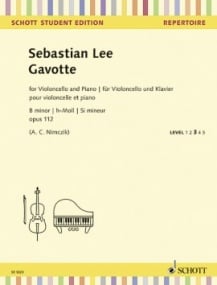 Lee: Gavotte Opus 112 for Cello published by Schott